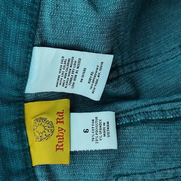 Ruby Rd. Teal Straight Leg Jeans - Picture 5 of 5